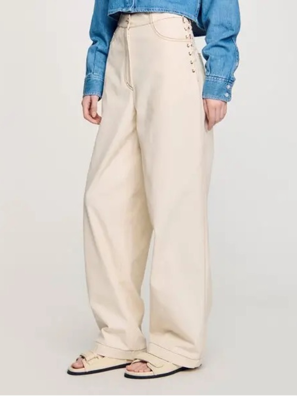 sandro lace up jeans